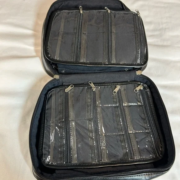 Black Quilted Jewelry Travel Case - NEW - Picture 5 of 5